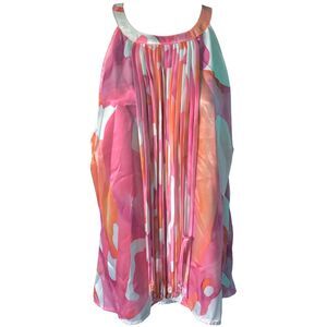 pink orange white halter top blouse from ashley stewart